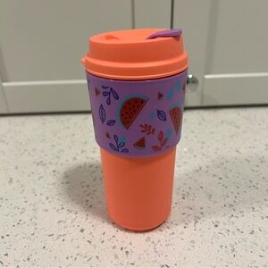 TUPPERWARE Eco To Go Kids Travel Cup | Watermelon | Coral/Orange and Purple